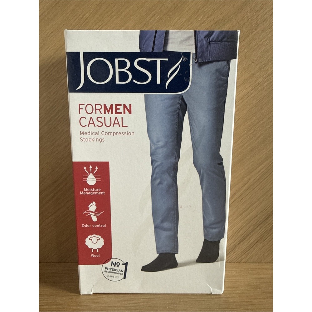 JOBST Men's 20-30 mmHg Firm Casual Knee High Support Sock Size: Large, Color: Kh